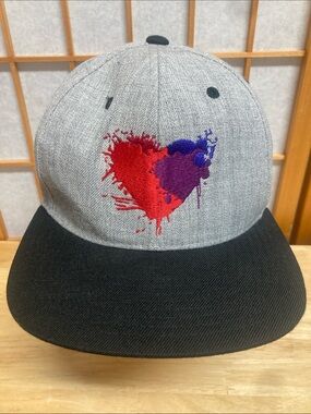 Official Life Is Beautiful Festival Splatter Heart Snapback Hat Gray/Black